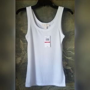 NWT Michael Kors White Ribbed Tank Top